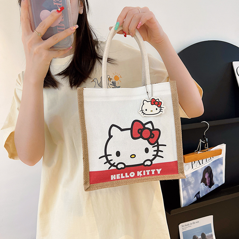三丽鸥亚麻布袋HelloKitty棉麻
