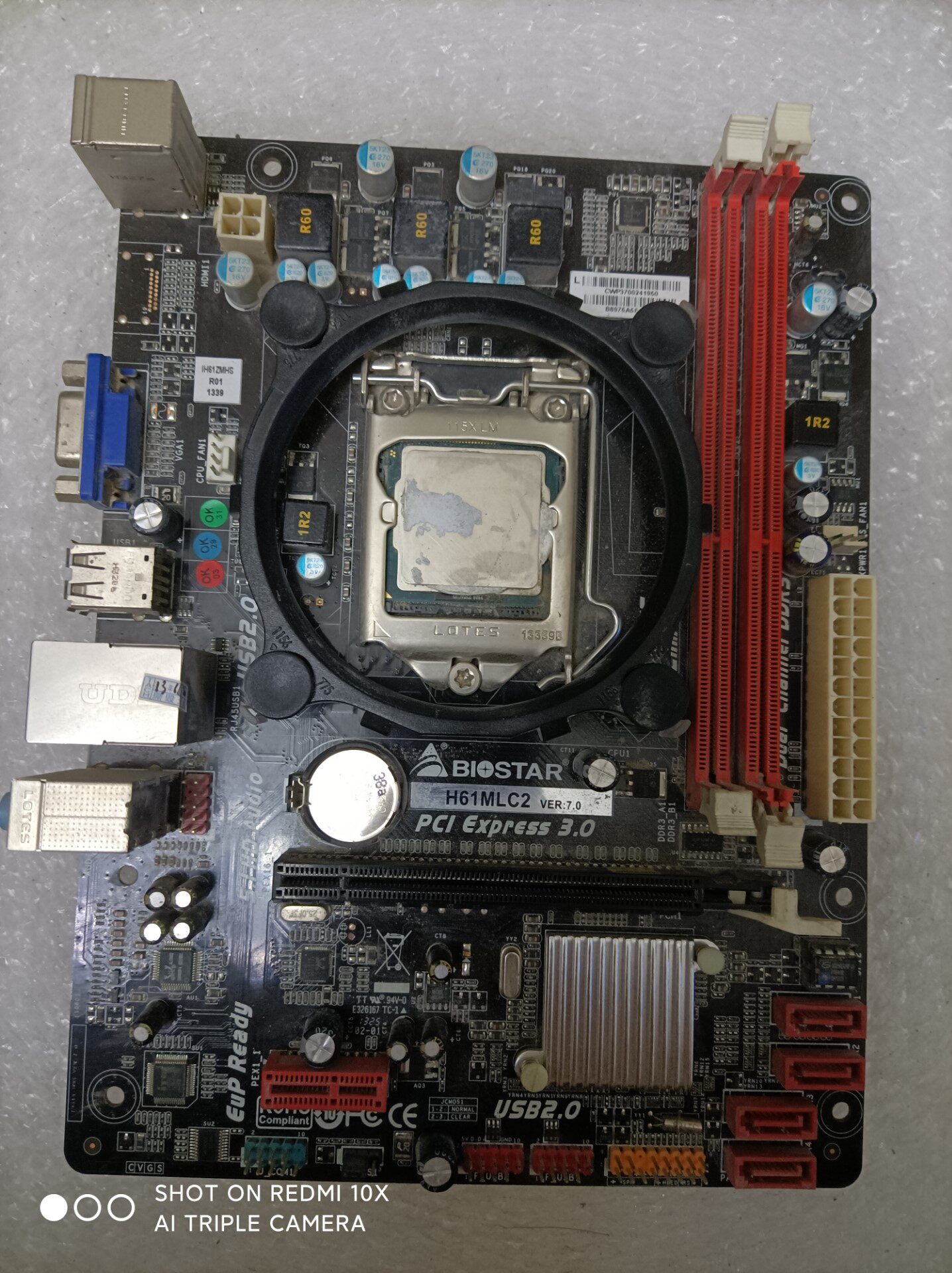 映泰拆机主板h61mlv带cpu-620  映泰h61mlc