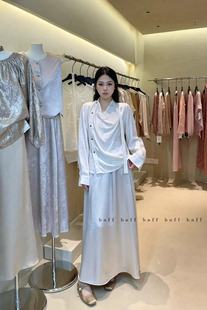 蕩領飄帶設計感防曬襯衫 2025夏季 女6008 氣質寬松長袖 時尚 新款 法式