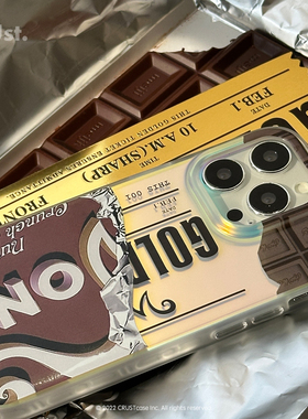 地壳说创意查理巧克力金券适用苹果iPhone16/17promax15金光炫彩IMD变色手机壳全包14高级感手机保护套