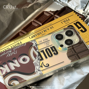 地壳说创意查理巧克力金券适用苹果iPhone16/17promax15金光炫彩IMD变色手机壳全包14高级感手机保护套