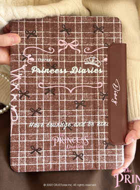 创意公主日记韩系格纹秋冬适用苹果iPad磁吸保护套pro11air4/5/6/7平板壳mini6艺术12.9平板保护壳带搭扣