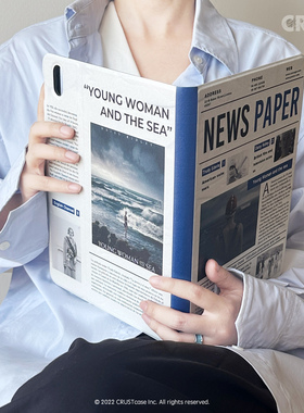 创意报纸风iPad保护套pro11air4/5/6/7磁吸带扣平板壳适用苹果mini6书本款12.9高级感保护壳带笔槽10.2/5