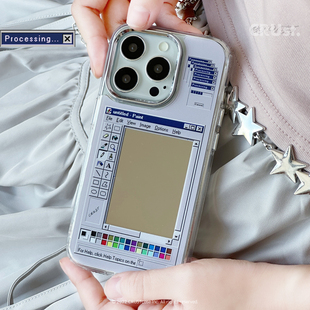 地壳说创意PS还原美貌镜面壳适用苹果iPhone16promax14/15女生补妆手机壳全包ins风tpu软壳手机保护套复古