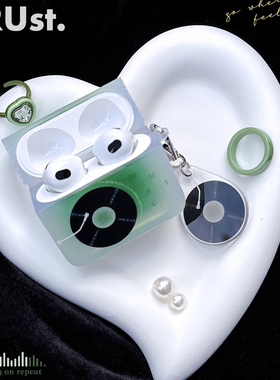 原创地壳说森林唱片苹果耳机壳适用Airpods1/2/3/4/pro/pro2/3代方形保护套磨砂防摔可站立搭配挂饰