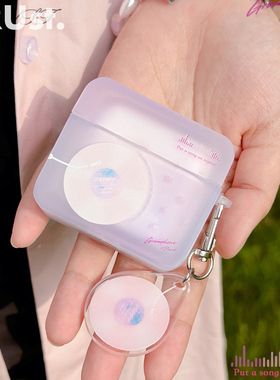 原创地壳说天空唱片苹果耳机壳适用Airpods1/2/3/4/pro/pro2/3代方形保护套磨砂防摔可站立 搭配挂饰