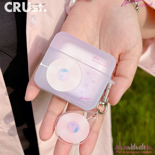 原创地壳说天空唱片苹果耳机壳适用Airpods1 搭配挂饰 pro pro2代方形保护套磨砂防摔可站立
