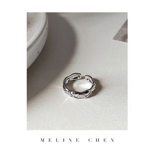 MELINE ins风气质百搭高级复古情侣百搭 CHEN欧美菱格小众设计师款