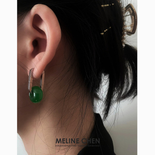 复古小众高级感潮酷ins嘻哈 绿色新中式 MELINE CHEN两戴原创设计款