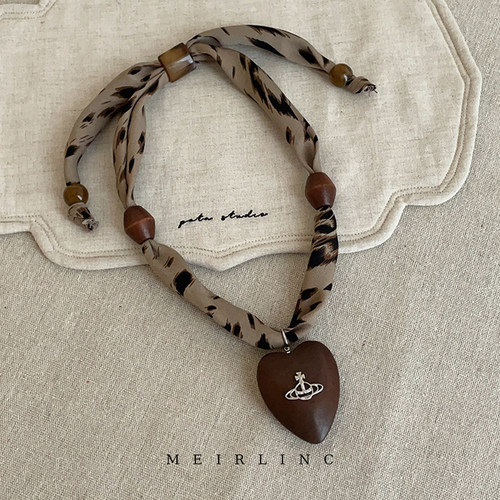 MEIRLINC 简约复古vintage小众设计高级感波西米亚度假豹纹丝巾