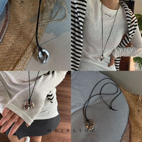MEIRLINC 简约时髦银色异形小众设计高级感情侣欧美复古百搭潮ins