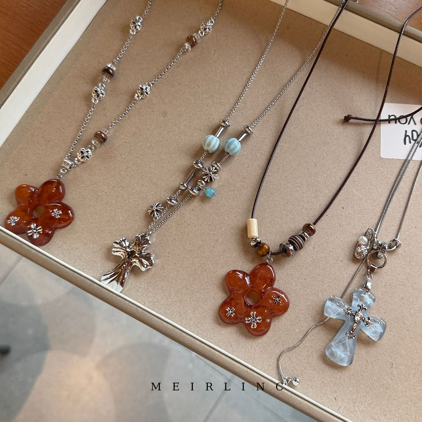 MEIRLINC撞色美式复古哥特风甜酷街头情侣带小众设计高级感扣百搭