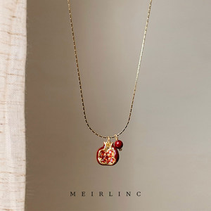 MEIRLINC石榴熟了显白复古红原创小众设计新中式高级感法式气质