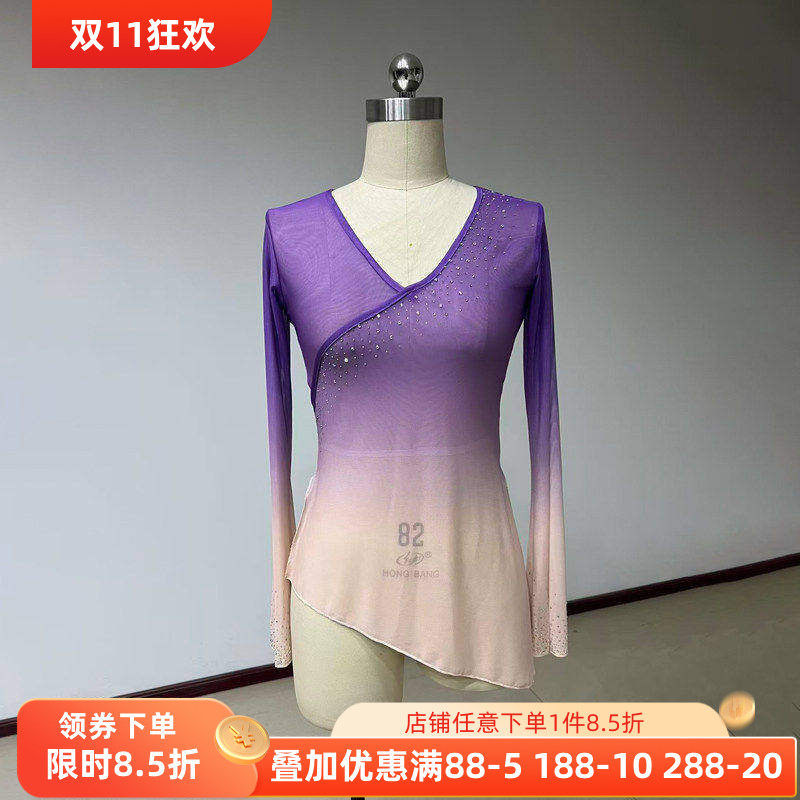 舞研依库古典舞身韵练功服纱衣女民间舞课堂训练班服演出网纱上衣