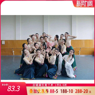 藏族舞蹈服装女练功服演出服表演民族民间舞连体上衣艺考集训班服