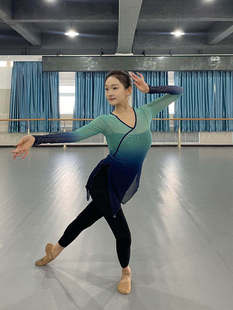 古典舞服舞蹈纱衣身韵练功服中国舞蹈女上衣飘逸加钻艺考集训班服