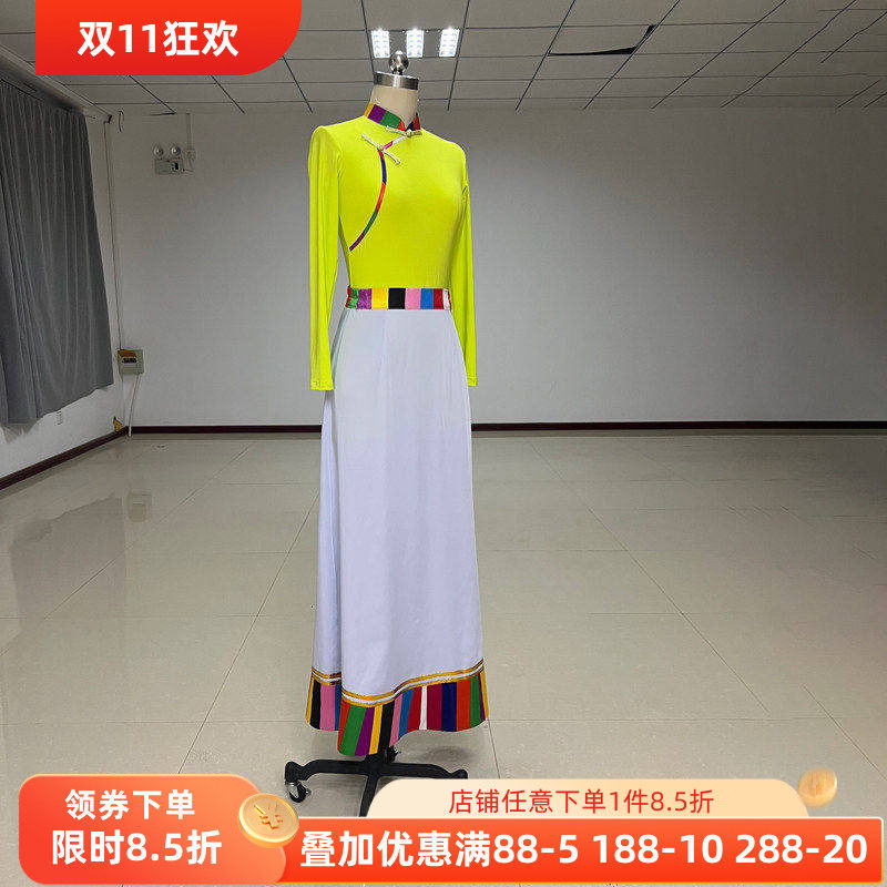 舞研依库藏族牧区表演组合舞蹈服装裙练功服女演出毕业汇报集训班