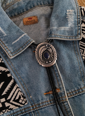 原创设计印第安手工银饰925银波洛领带BOLO TIE领结西部牛子巴扣