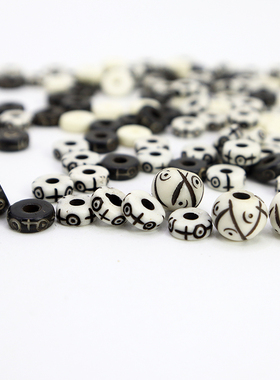 印第安纳瓦霍复古牛骨珠隔珠苹果珠文玩卡子弟子珠咒点隔片苹果珠