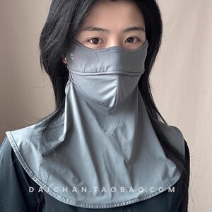 3d立体定位鱼骨口罩护脖一体防晒面罩防紫外线开车冰丝口罩护脸女
