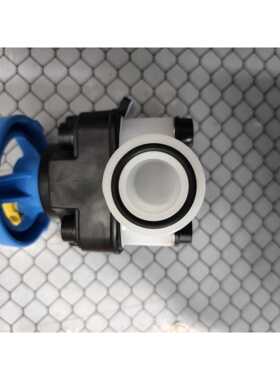 议价九成新AGRU PVDF手动隔膜阀，蓝色手轮，白色主体，黑色