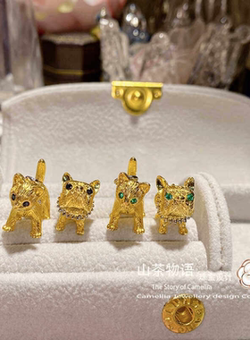 猫猫小巧霸气狗狗山茶守护者项坠