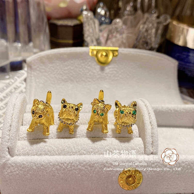 猫猫小巧霸气狗狗山茶守护者项坠