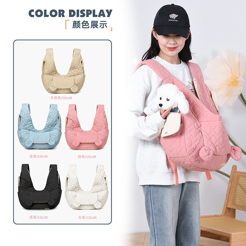 宠物外带包便携式交叉双肩包四季通用猫背包轻便款骑行狗狗胸前包