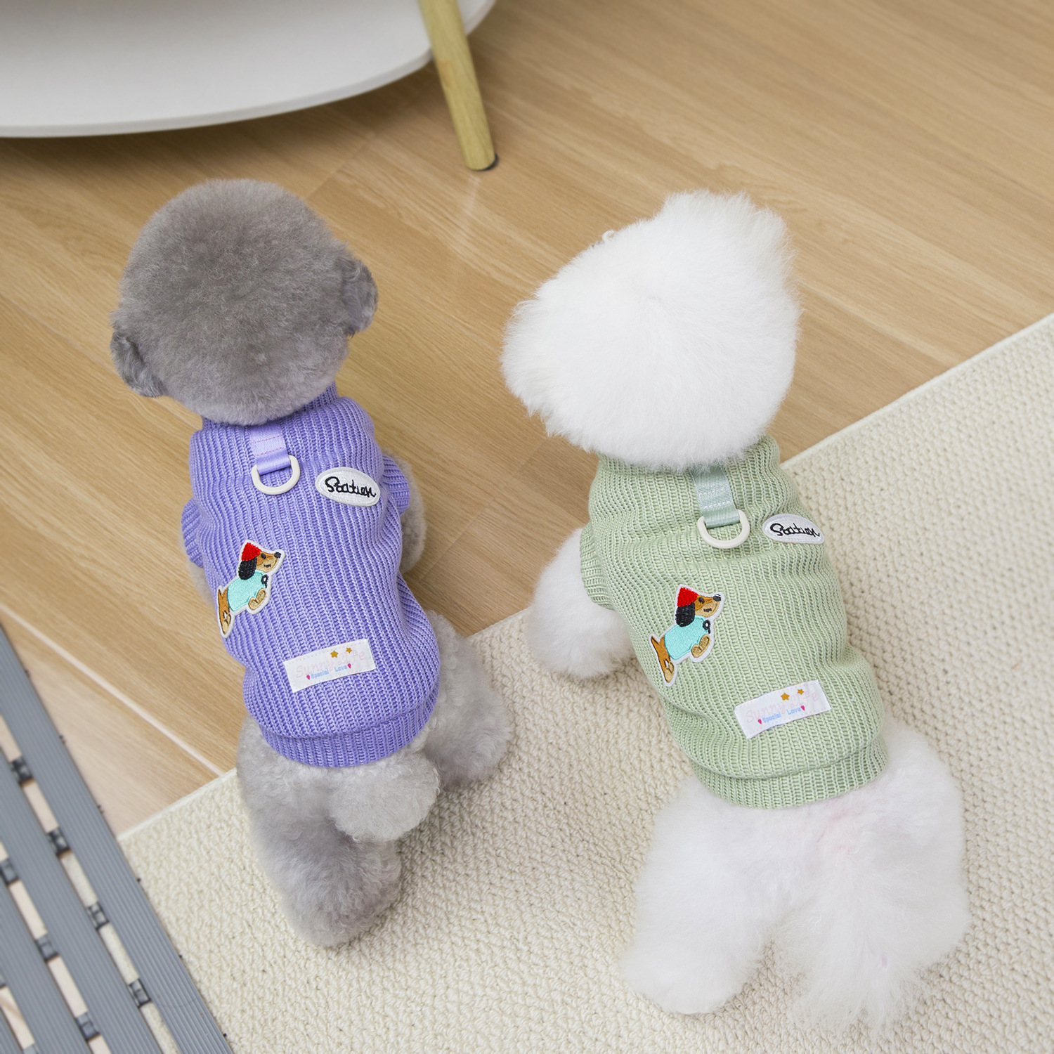 小狗狗衣服宠物猫咪毛衣可牵引