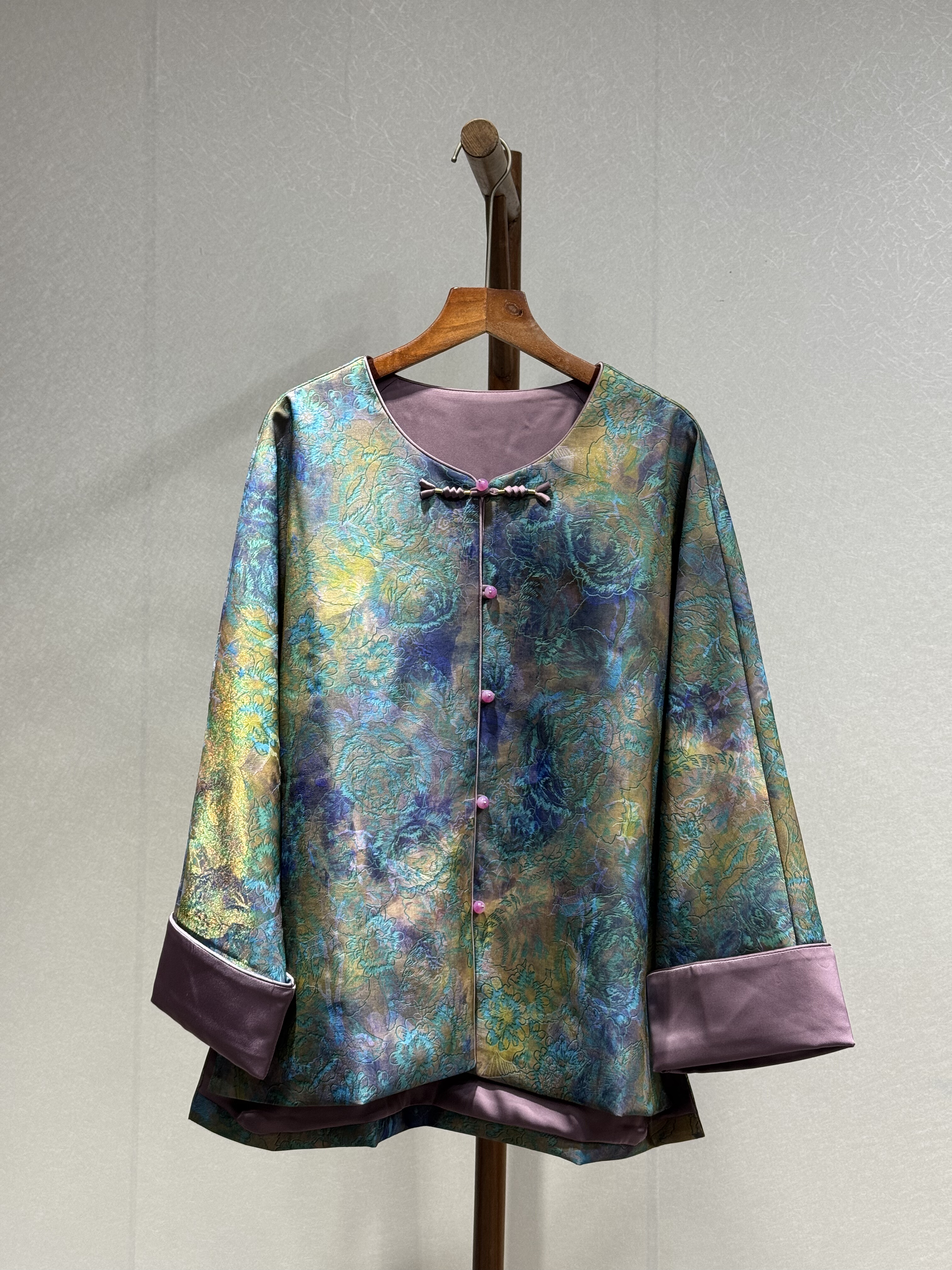 小众设计 重磅香云纱 时尚气质百搭秋季中式长袖外套8507