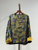 重磅香云纱 时尚 百搭气质手工盘扣 原创设计 长袖 圆领外套8150