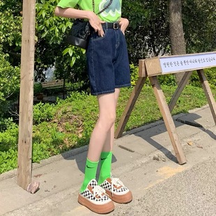 牛仔短裤女五分裤春夏薄款高腰显瘦马裤小个子5分中裤2026年新款
