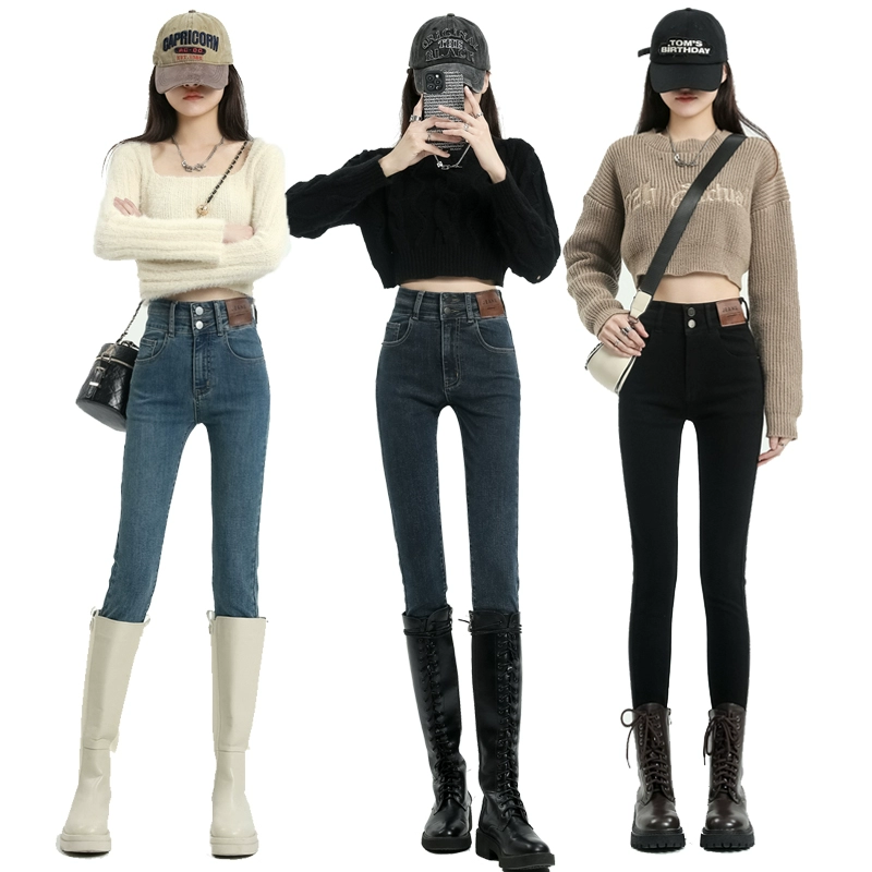 紧身牛仔裤女铅笔裤小脚裤子