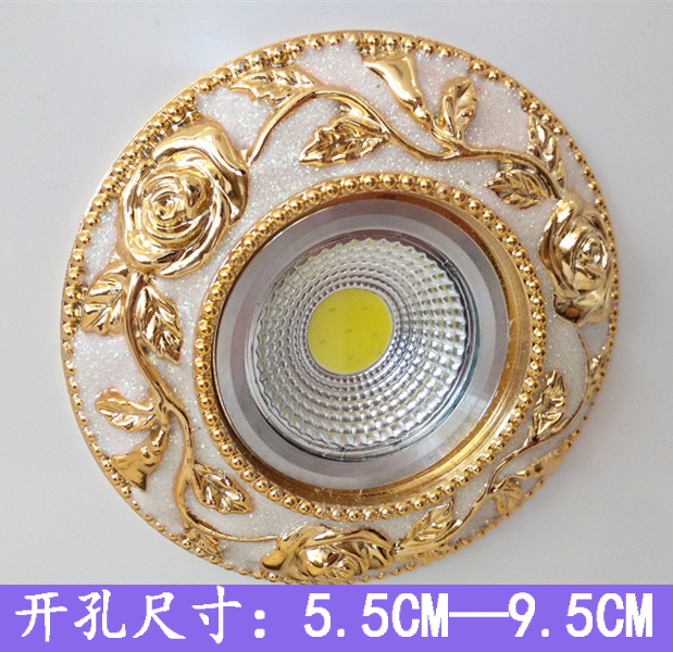 欧式LED射灯3w筒灯天花灯嵌入式过道牛眼灯客厅吊顶孔灯复古中式