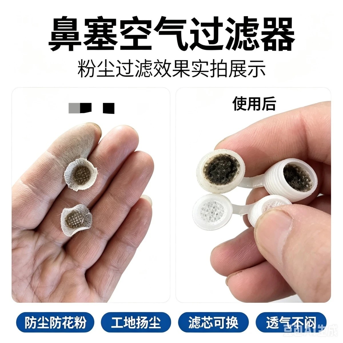 纳米银KN95防尘鼻罩隐形透气