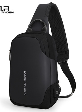 Mark Ryden跨境新款胸包男士多功能防水单肩包商务休闲USB斜挎包