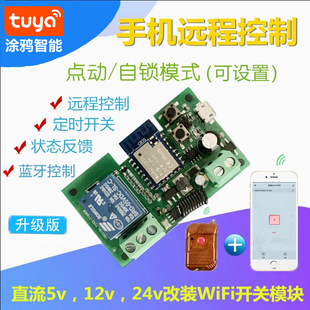 涂鸦智能手机远程控制遥控开关12V门禁门锁WIFI模块小爱天猫语音