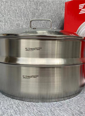 出口德国Zepter单层蒸锅304不锈钢加厚电磁炉汤锅火锅蒸笼蒸鱼锅