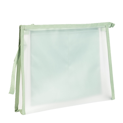 得力带夹层拉链文件袋大容量加厚