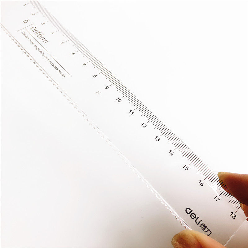 得力6233 15cm波浪尺 15厘米直尺 带波浪 15cm透明直尺15cm学生尺小学