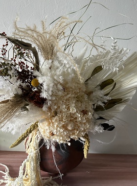 自然干花束真花高级感永生花软装民宿家居配饰侘寂风桌面装饰摆件