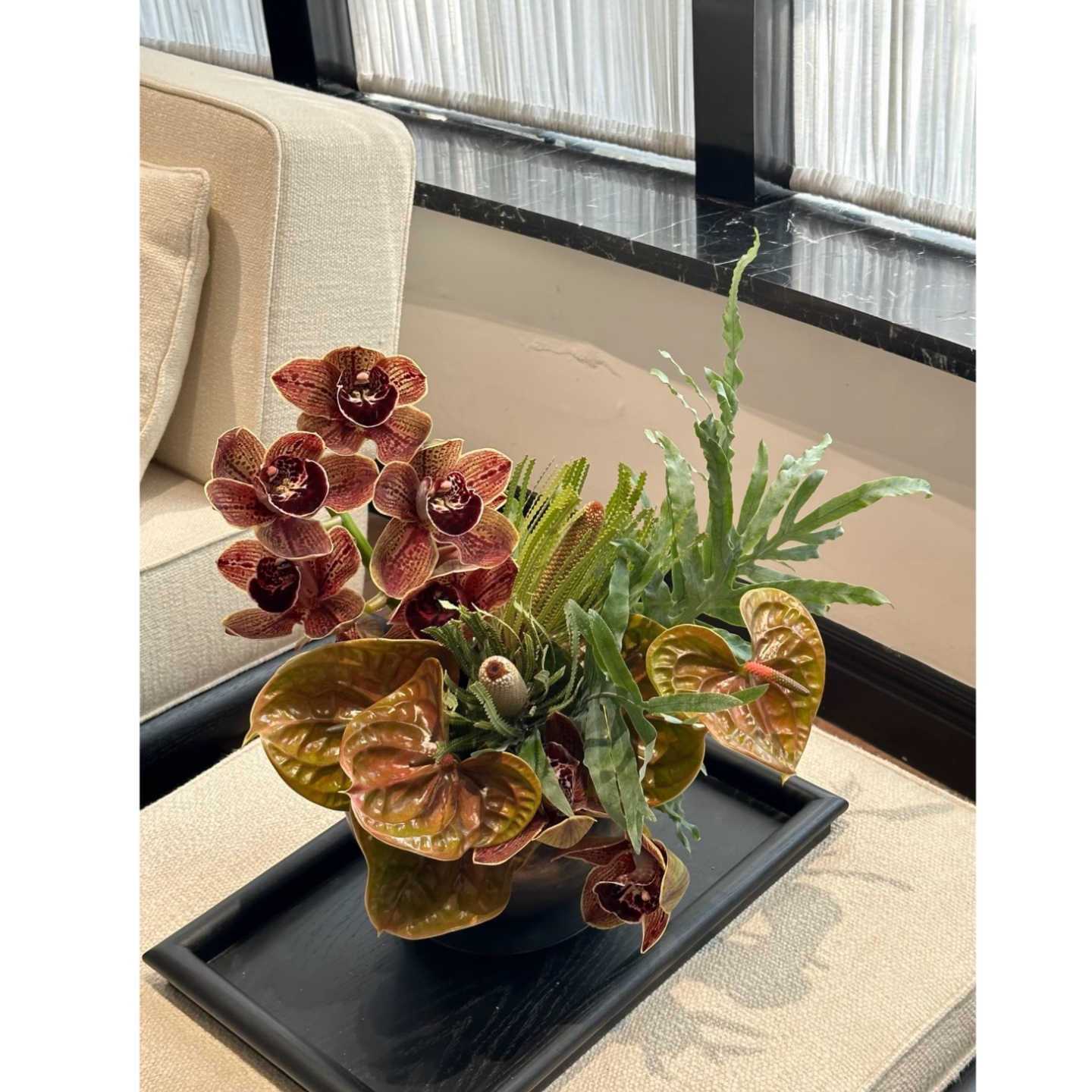 进口橘色大花惠兰鲜花秋色咖啡色真花水培瓶插花家居桌面装饰摆件