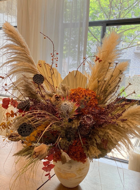 干花花束真花永生花中日式高级插花软装民宿服装店家居摆件侘寂风