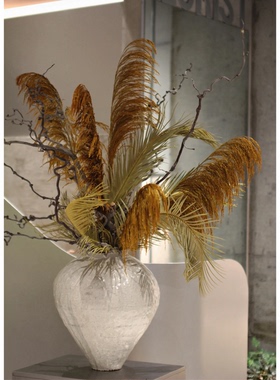 干花花束高级感真花插花客厅落地软装样板房装饰侘寂风摆件