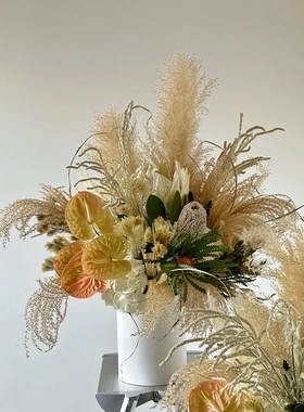 美拉德干花真花花束中古高颜居家商业摆设餐厅桌面自然装饰摆件