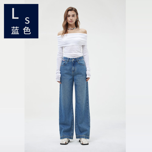 Ls宽松直筒女士显瘦百搭高腰长裤