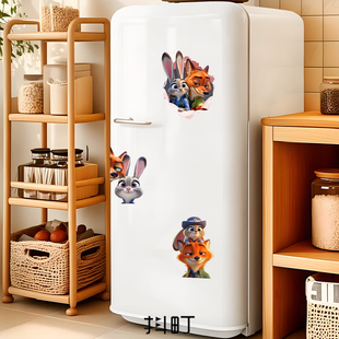 动漫周边狐与兔尼克朱迪冰箱磁吸贴铁门冰柜门贴纸防水贴画