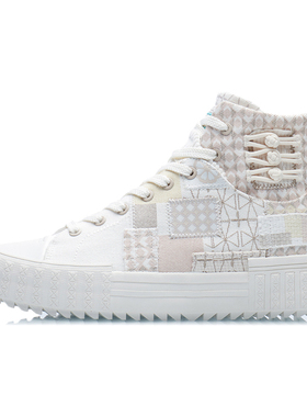 李宁男女鞋新款CF悟行系列高帮经典休闲鞋帆布鞋板鞋AGCR490