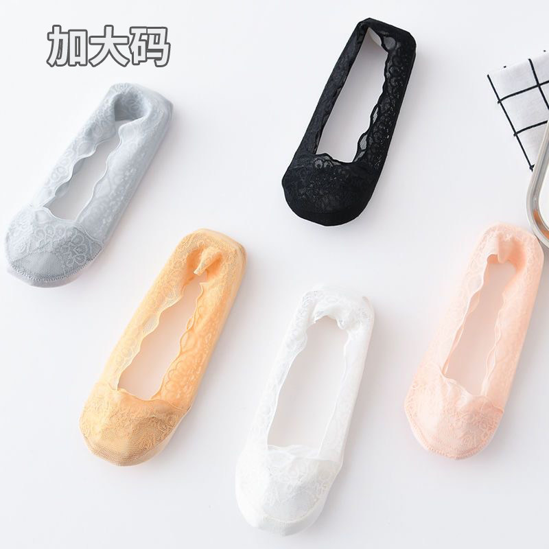 大码无痕冰丝硅胶防滑浅口船袜