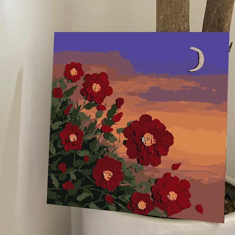 DIY 디지털 유화 풍경 유화 채우기 색칠 그림 수공예품 수채화 손으로 그린 ??꽃 장식 그림